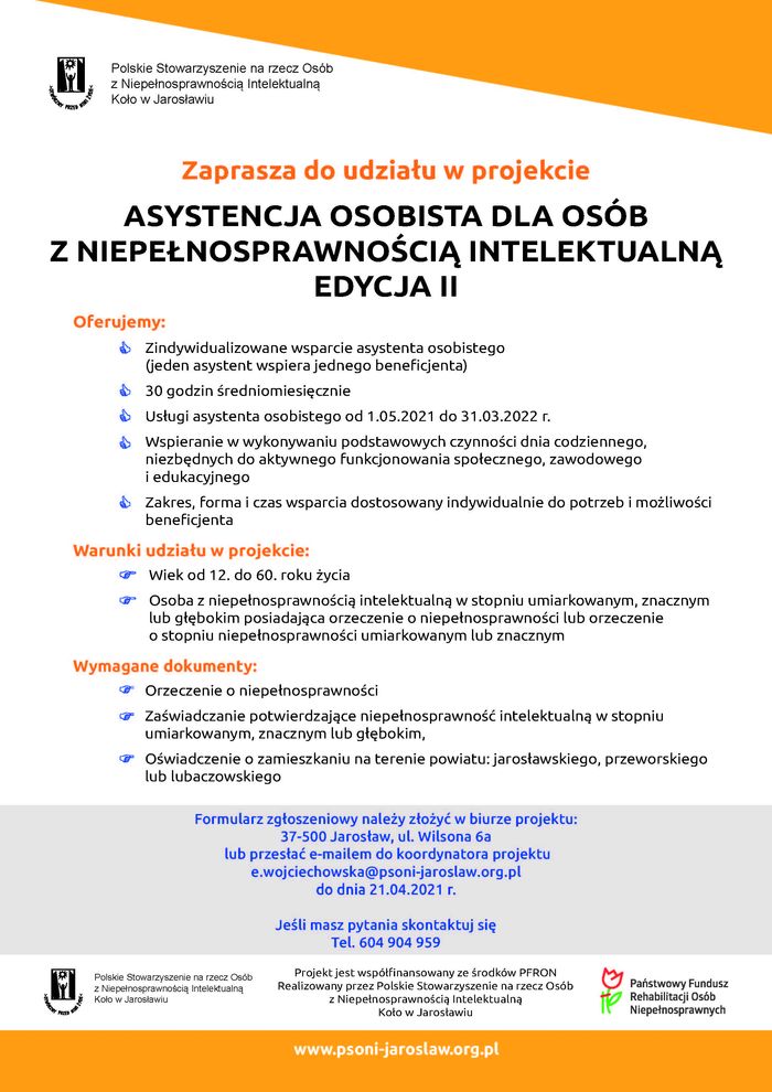 Asystencja II PSONI Plakat www 2021